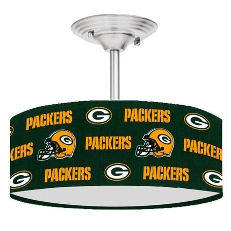 CEILING FAN DESIGNERS Ceiling Fan Designers 13LIGHT-NFL-GRB 13 in. NFL Greenbay Packers Football Ceiling Mount Light Fixture 13LIGHT-NFL-GRB